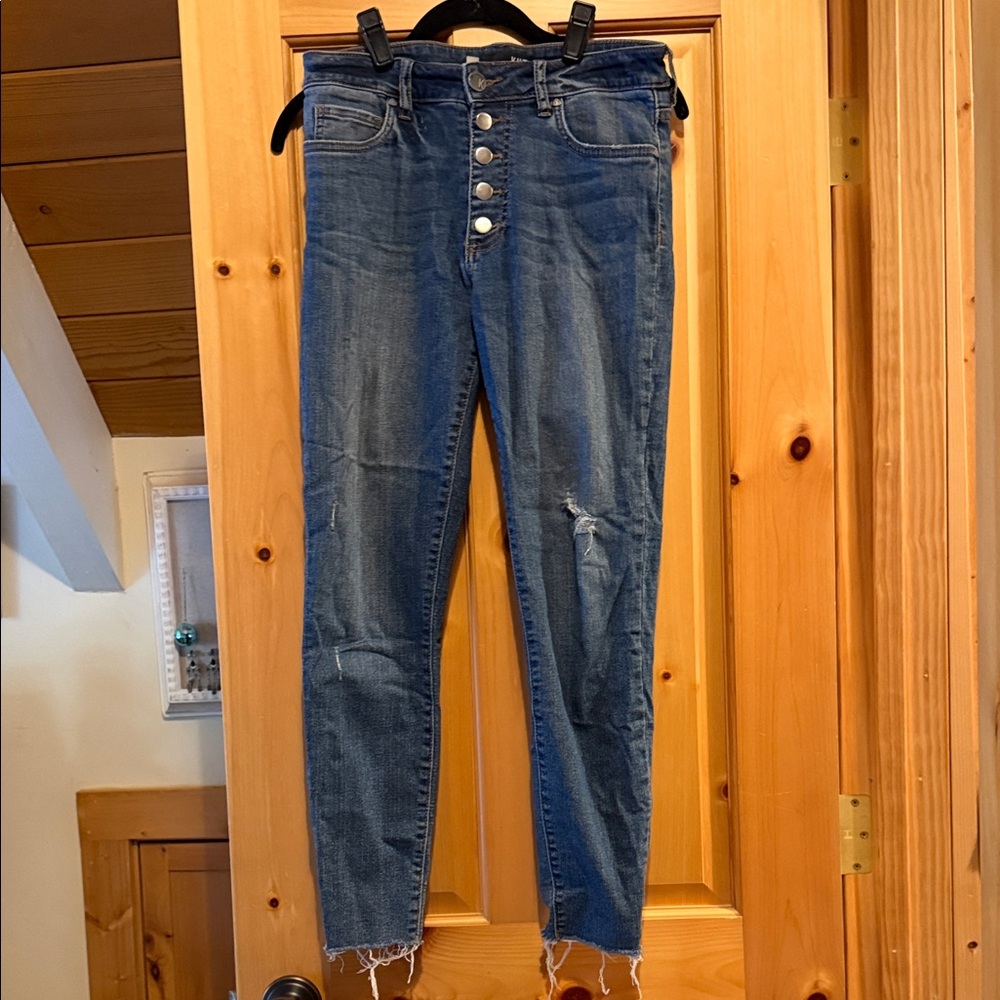 Kut from the Kloth Distressed Blue Skinny Jeans